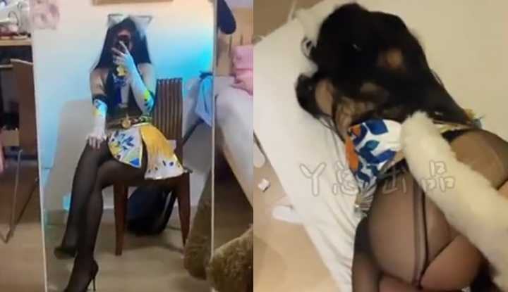 PaliTube - วอลนัท COS สุดฮอตของติ๊กตอก~ ถุงน่องดำสะโพกสวยโคตรดีเลย
