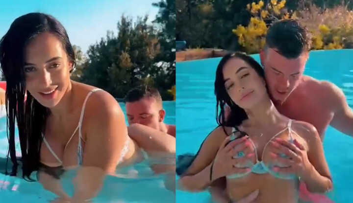 PaliTube - อาดริออง ลอแรน และ เลอา แมรี่ กำลังยิงปืนใหญ่ที่สระว่ายน้ำ