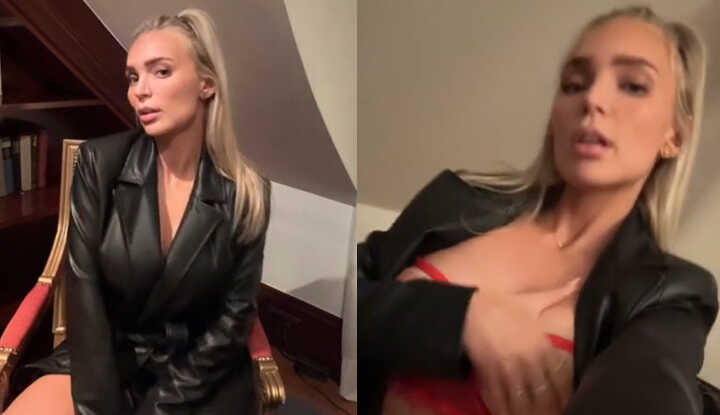 PaliTube - คลิปหลุดของ อเล็กซิส สาวบลอนด์หน้าอกใหญ่ ใต้แจ็คเก็ตกันลม MYM