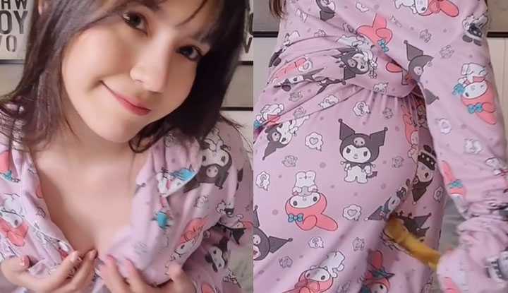 PaliTube - สาวชุดนอนลายการ์ตูน เทงหีเพลินๆด้วยดิลโด้