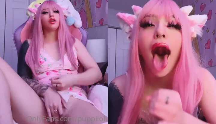 PaliTube - สาวโลลิผมชมพูตั้งกล้องช่วยตัวเอง พร้อมโชว์ความคอลึก