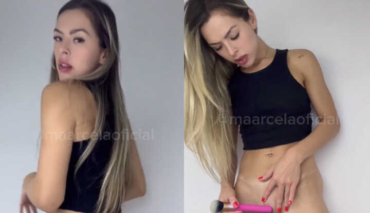 PaliTube - คลิปหลุด Marcela Soares แต่งหน้าและสำเร็จความใคร่บน OnlyFans