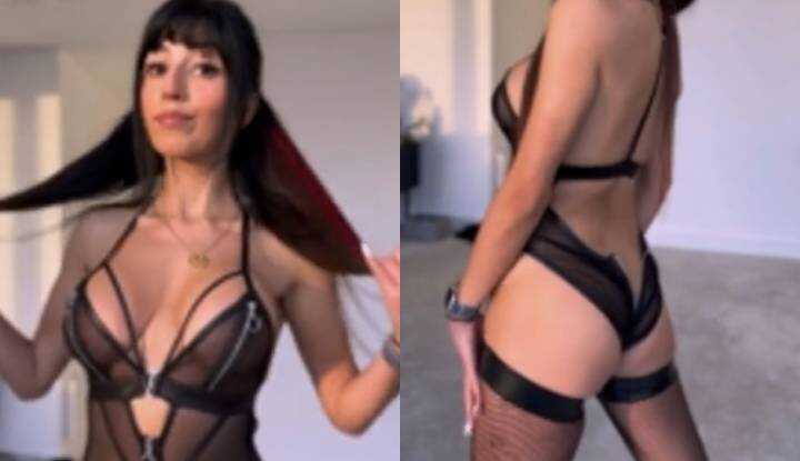 PaliTube - Aaliyah Yasin - ชุดนอนถุงน่องสีดำที่พ่อม่ายของเธอให้มานั้นสวมใส่สบายและง่ายดายมาก OnlyFans video leaked