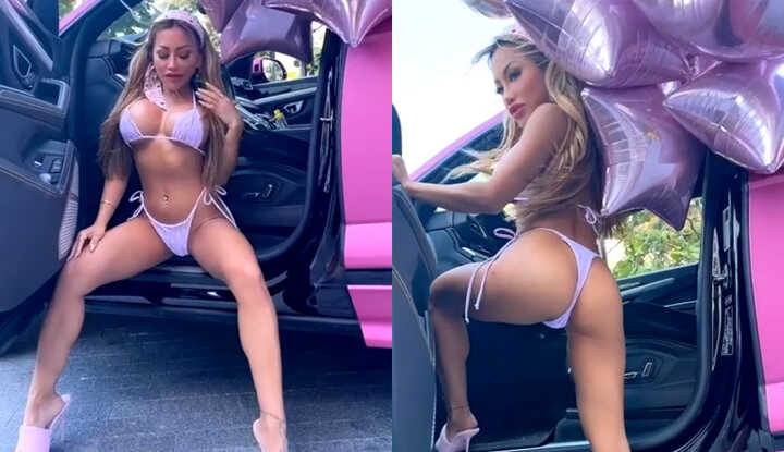 PaliTube - CJ Miles-ชุดเดรสวันเกิดสีชมพูของฉันในรถ Urus สีชมพูของฉัน OnlyFans video leaked