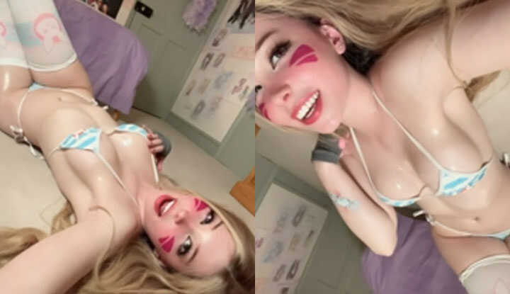 PaliTube - Belle Delphine-สาวผมบลอนด์สุดเซ็กซี่แปลงร่างเป็น D.VA นมสวย Onlyfans video leaked