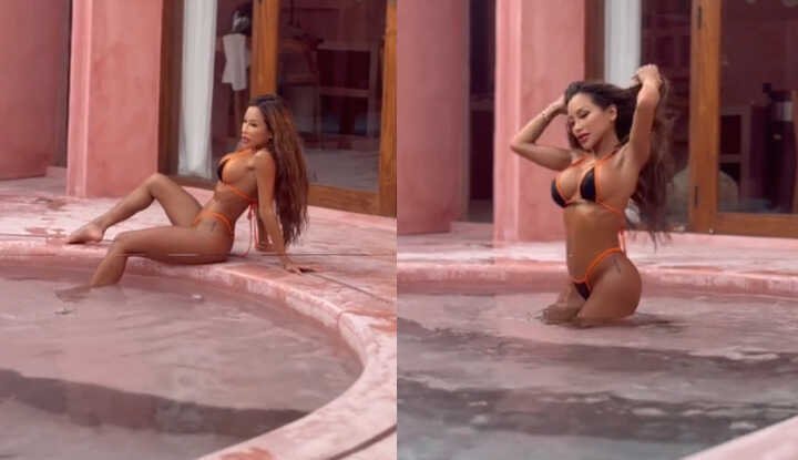 PaliTube - CJ Miles - สาวเซ็กซี่สวยริมสระว่ายน้ำ นมใหญ่ร้อนแรงเกือบทะลักออกจากชุดว่ายน้ำ Onlyfans video leaked