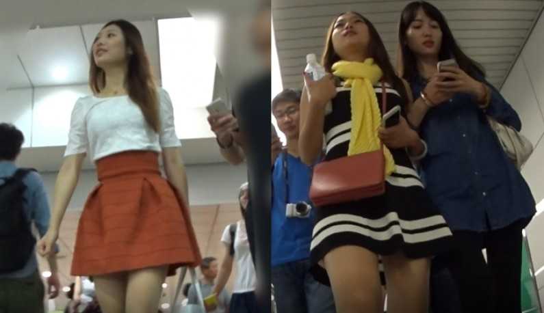 PaliTube - ซ่อนกล้องแอบถ่ายใต้กระโปรงสาว   ในสถานีรถไฟฟ้า คนเยอะมาก