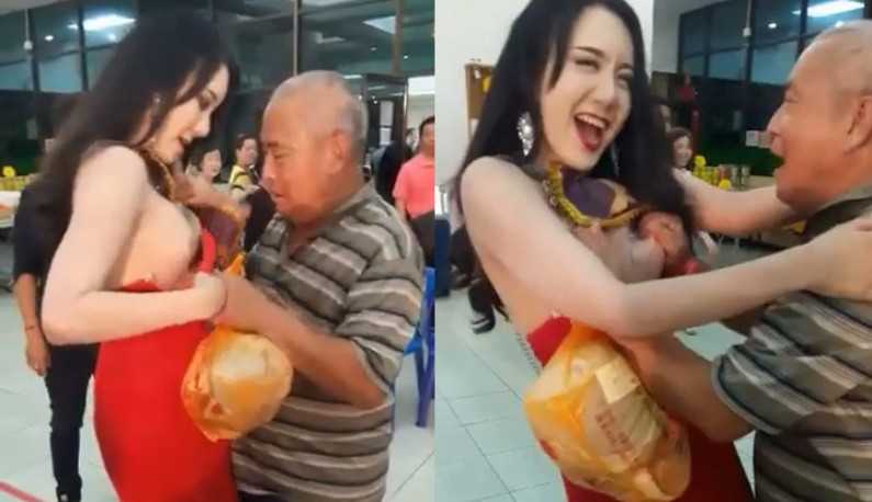 PaliTube - สาวใจดีให้คุณลุงลองจับนม สรุปโดนขยำซะร้องเลย