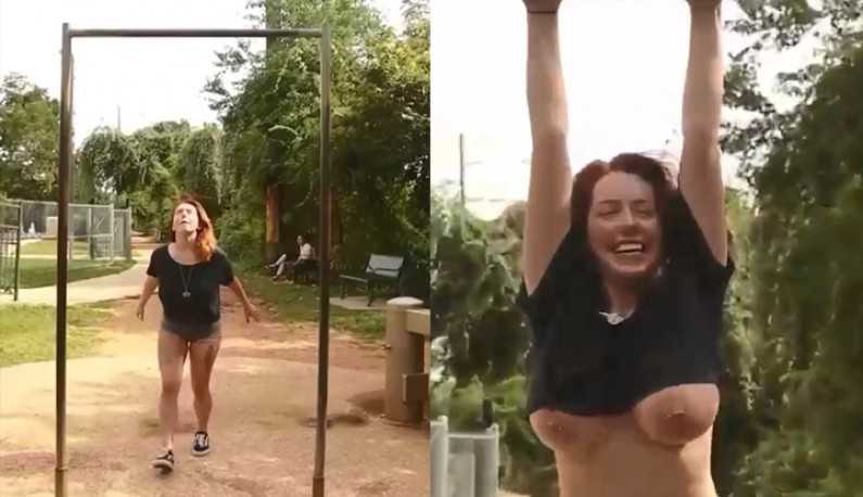 PaliTube - [ยุโรปและอาเมริกา] สาวนมโตออกกำลังการบาร์เดี่ยว