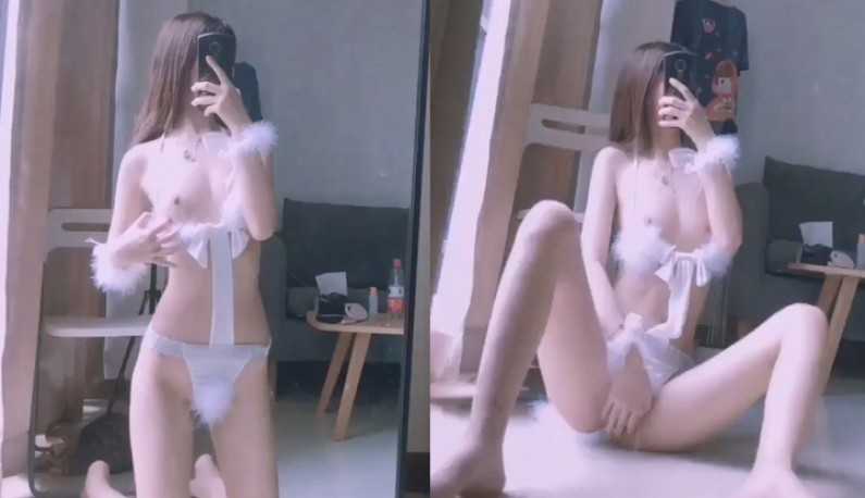 PaliTube - สาวผิวขาวถ่ายเป็นวิดีโอต่อหน้ากระจก