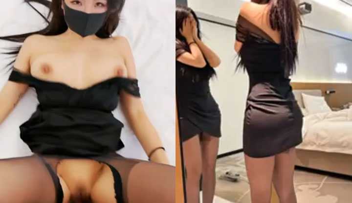 PaliTube - หญิงขายบริการชุดสีดำ นมใหญ่ ตัวเล็ก ขึ้นขย่มจนแตกในหี