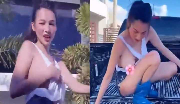 PaliTube - สาวล้างรถวิรัลที่ไม่ใส่หนังสือกันน้ำถูกจับกุมโดยอุโมงค์สีชมพู