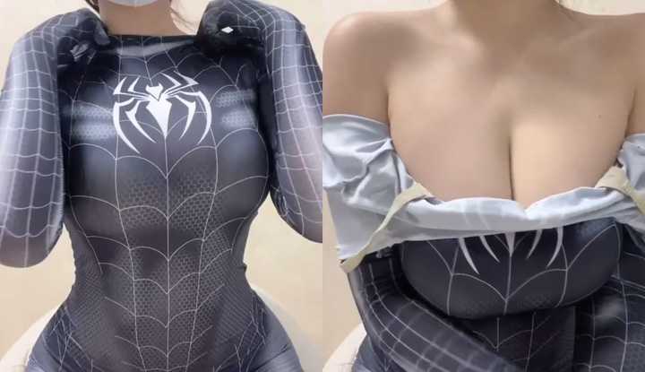 PaliTube - ทารกหญิงเล่นบทบาทของ Spider-Woman ที่มีหน้าอกใหญ่ ~ และแม้กระทั่งช่วยชีวิตไม้เสียบเนื้อของคุณ!