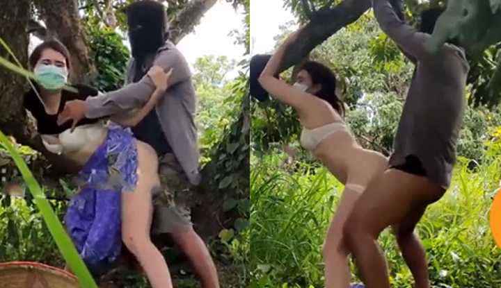 PaliTube - คลิปหลุดไทย คอยนวลที่สวนลำไยจ๊ะ Thaipornhuber สาวถางป่าเจอหนุ่มดูแลสวนลำไยจับเย็ดเห็นแล้วเงี่ยนควยตั้งเพราะเซ็กซี่จัด ถกผ้าถุงได้เอาควยแทงหี