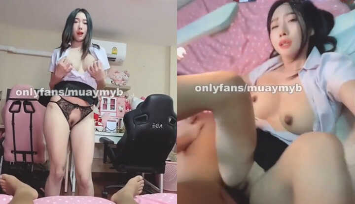 PaliTube - คลิปหลุด muaymyb น้องแอม มิยาบิ สาวสวยนมใหญ่งานดีใส่ชุดนักศึกษายั่วเย็ดผัว จับดูดควยรีดน้ำแหกหีให้ผัวซอยเย็ดสดเสียวๆขึ้นคร่อขยุ่มขย่มควยจบด้วยเย็ดนมแตกเต็มตัว