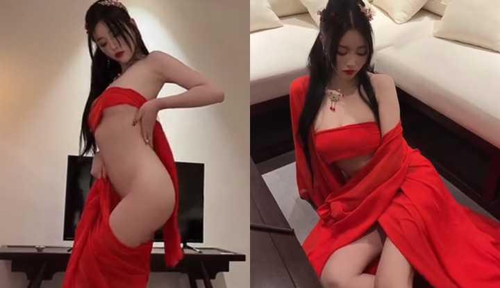 PaliTube - กระโปรงยาวสีแดงแบบเก่า ห้องส่วนตัวล่อลวง ~ เปิดเผยเสือขาวนวดนมล่อลวง