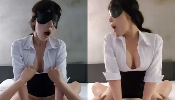 PaliTube - นางงานออฟฟิศที่โดนทึบตาและขี่อย่างมีพลัง - หน้าอกใหญ่ของเธอกำลังจะสั่นออกมา ซุ่มเซ็กซี่