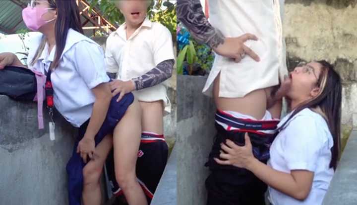 PaliTube - หนุ่มไรด์เดอร์พาสาวไปหลบมุมเย็ดในสวรสาธารณะ บอกให้อมควยก่อนแล้วถลกกระโปรงยืนเย็ดแตกใน