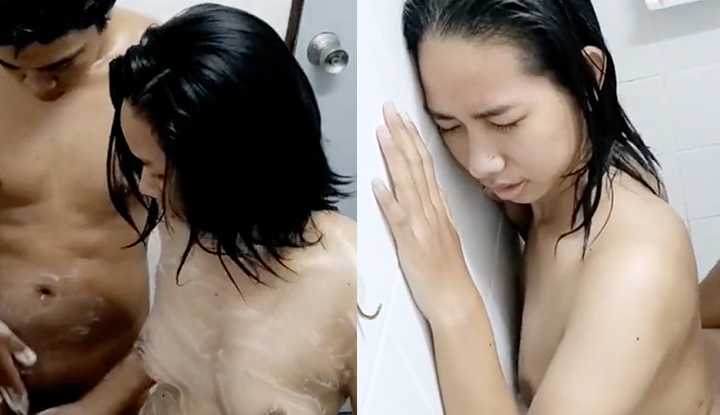 PaliTube - อาบเสร็จแล้วเย็ดต่อ หนัง18+ทางบ้าน Very Cute Face คู่รักไทยอาบน้ำจนสะอาดแล้วโม๊คควยเลียหีให้กัน จับเสียบสดยืนกระเด้าหีท่าหมาจนแตกในแล้วควักควยมาให้อมกินน้ำที่เหลือ