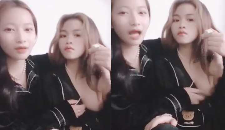 PaliTube - คลิปหลุดดาวติ้กต่อก ： สองคนรวมเป็นสี่เต้า