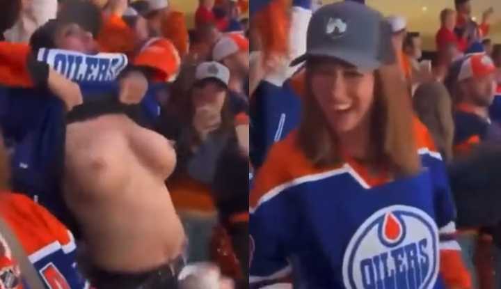 PaliTube - [ยุโรป]  ดีใจเกินเบอร์ สาวเชียร์ทีม NHL ถอดเสื้อฉลอง