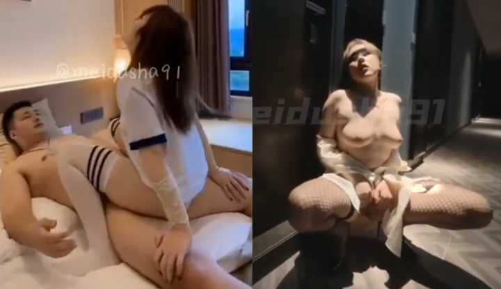 PaliTube - นักอินเทอร์เน็ตสาวที่มีความคมชัด นางร่านรินนิ่งคลานไปมาในทางเดินโรงแรมเปิดเผย
