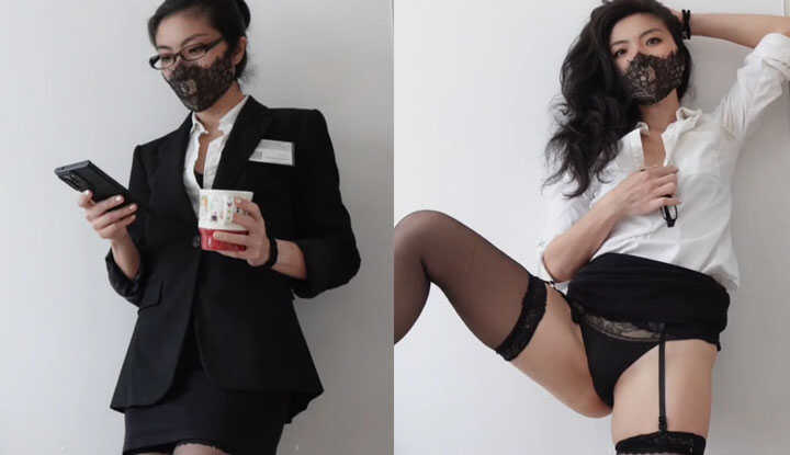 PaliTube - [ฮ่องกง] นางฟ้าภาษาสยิวมิสเทรสเจสซิก่าไม่ทิ้งคุณไว้โดยไร้ซึ่งหยดน้ำ ~ C210 - ผ้าคลุมสีดำพร้อมถุงเท้าถังนักมวยสุดเซ็กซี่ ~