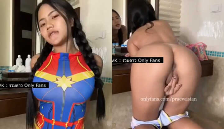 PaliTube - คลิปหลุดOnlyแฟน เปิดวาร์ป18+ Ppraew_pp22 น้องแพรว ดอกเห็ด สาวสวยไทยหุ่นเอ็กนมโตเท่าหัวเด็ด Praewasian VK สวมชุดกัปตันมาร์เวลมาส่ายหีโชว์ ล้วงหีตกเบ็ดน้ำหีแตกเต็มมือ