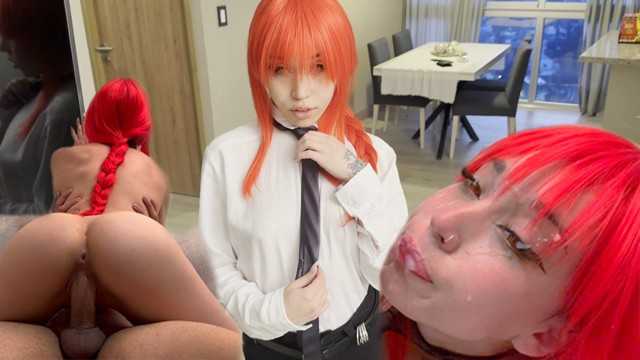 PaliTube - Makima wants to be dominated. Makes him cum 2 times - (Cosplay, Sloppy blowjob, Cowgirl) - Mewslut