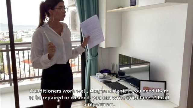PaliTube - Real Estate Agent Offered to Test the Bed with her / english subtitles
