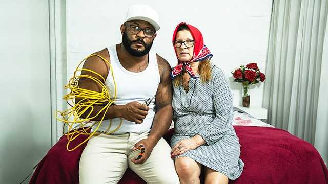 PaliTube - headscarf grandma rough ass fucked by an electrician