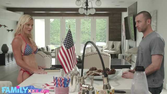 PaliTube - FAMILYXXX - Horny Big Tits Stepmom Gets 4th of July Fireworks in Her Pussy (Sydney Hail)