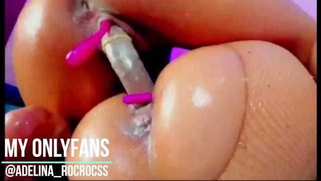 PaliTube - Crazy rough sex with my girlfriend insta female double dildoing her until she squirts