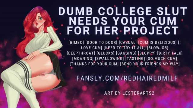 PaliTube - [Erotic Audio] Dumb College Slut Needs Your Cum For Her Project