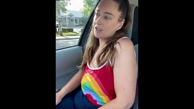 PaliTube - MILF Driving With Big Tits Out in City Pulls Over to Rub Pussy